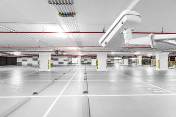 CCTV camera in underground parking garage