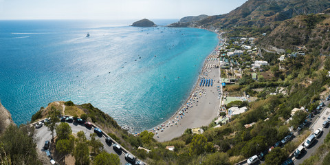 overview of the island of Ischia with santangelo view - obrazy, fototapety, plakaty