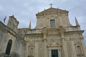 Fototapeta na wymiar The historic St Ignatious of Loyola Church in Dubrovnik 