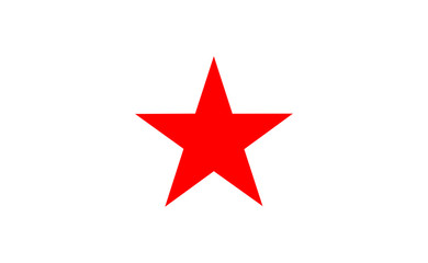 Vector red star symbol icon on white background