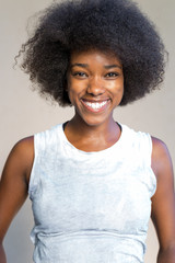 Portrait of a beautiful young African woman smiling.