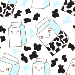 Cute milk seamless pattern