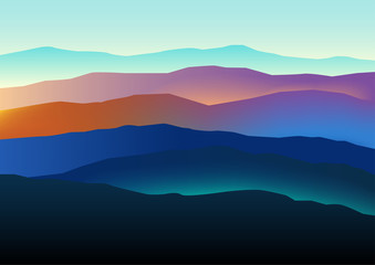 Fototapeta na wymiar Mountains landscape in beautiful colors
