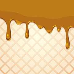 Melting caramel on wafer texture