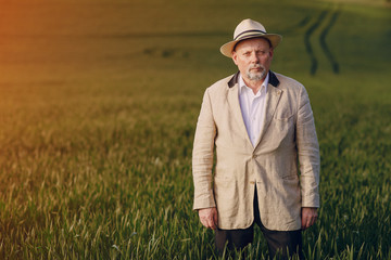 old man in field