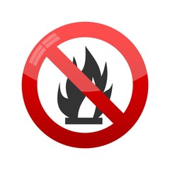 No Fire Vector Sign, Vector illustration