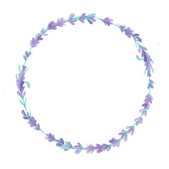 Watercolor lavender frame