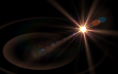 Lens Flare orange star wide