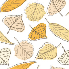 Seamless pattern with orange leaves