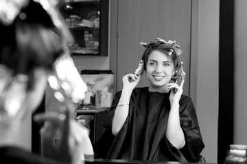 Young girl positive emotions because of new hair dress