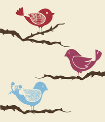 cute ornamental bird icon vector illustration design