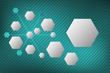 Hexagon info graphic template background green