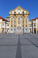 Fototapeta na wymiar Ljubljana (Uršulinska cerkev svete Trojice; Ursuline Church of the Holy Trinity) - August 2016 
