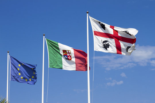 Flags of Sardinia, Italy, Europe