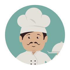chef character service icon vector illustration design