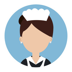 housekeeper service hotel isolated icon vector illustration design