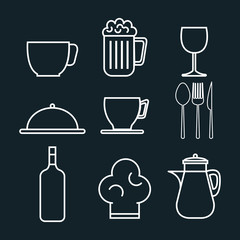 restaurant menu set icons vector illustration design