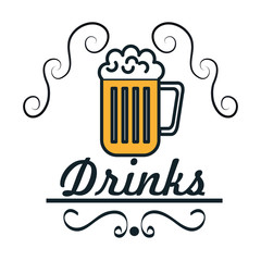 menu drinks service icon vector illustration design