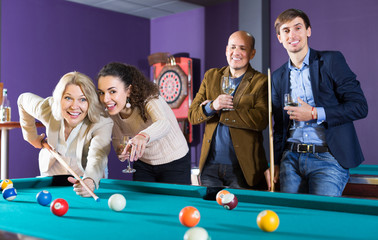 People playing billiard