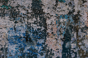 Close up shot of old vintage painted wall