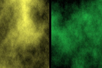 Illustration of yellow and green divided smoky background