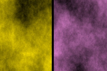 Illustration of yellow and pink divided smoky background