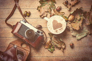 camera and cup of coffee