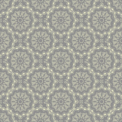Seamless hand drawn mandala pattern. Vintage elements in orienta
