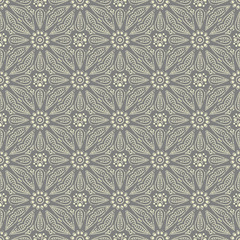 Seamless hand drawn mandala pattern. Vintage elements in orienta