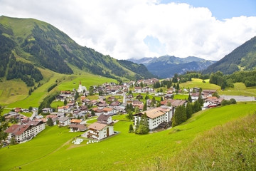 Fototapeta na wymiar View at little village Berwang in Tirol, Austria