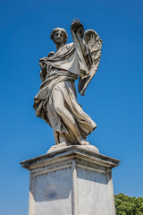 Obraz premium Angelo Bridge (Bridge of Hadrian, 134 AD) with ten angels. Rome.