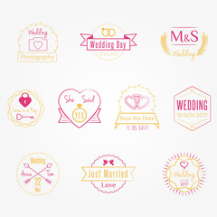 Wedding Party Invitation Vector Badges Labels Logos