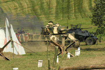 Fototapeta na wymiar troops and equipment in the historic Battle