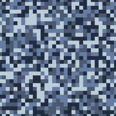 Winter pixel camouflage seamless vector background
