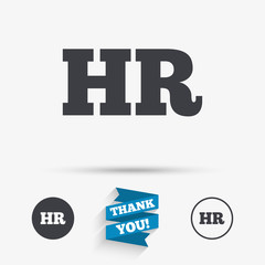 Human resources sign icon. HR symbol