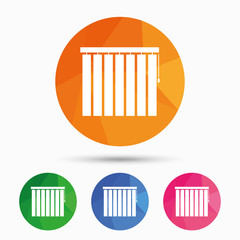 Louvers vertical sign. Window blinds jalousie.