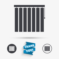 Louvers vertical sign. Window blinds jalousie.