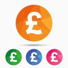 Pound sign icon. GBP currency symbol.