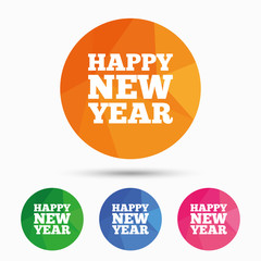 Happy new year sign icon. Christmas symbol.