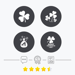 Saint Patrick day icons. Money bag with coins.