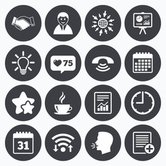 Office, documents and business icons.