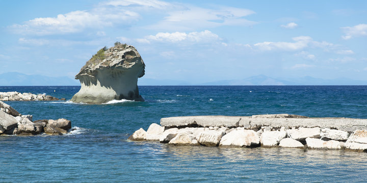 Ischia mushroom rock on the shore of Lacco Ameno
