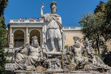 Fontana del Nettuno (Neptune Fountain) at People's Square. Rome.