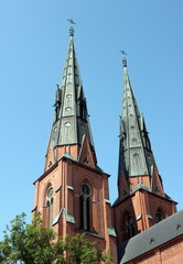 Fototapeta na wymiar Шпили Уппсальского Кафедрального собора. Швеция.