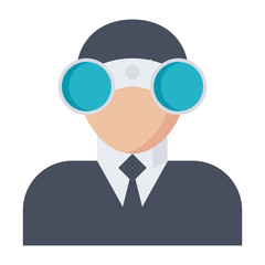 Looking for opportunities Concept with businessman and binocular.