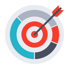 Arrow hit goal ring in archery target.