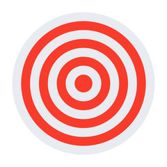 Target with red bands in flat style.