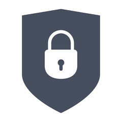 Protection Concept with shield and lock in flat style.