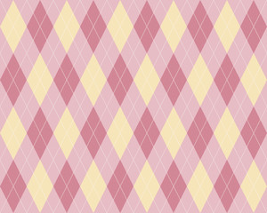 布地風アーガイル模様シームレス（繰り返し）パターン　背景素材　ピンク系