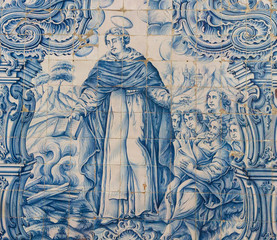 Azulejo of Saint Dominic in the Cathedral of Aveiro